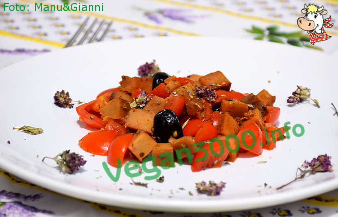Foto numero 1 della ricetta Seitan saltato in padella con pomodorini e olive