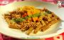 Fusilli di farro e fave con salsa di zucca e porri